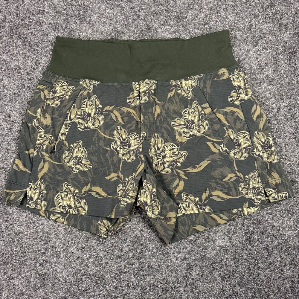 Athleta Trekkie North Printed Short Womens Size 2 Terra Firma Olive Floral